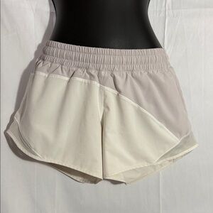 Lululemon Athletica Cream and Gray Athletic Shorts